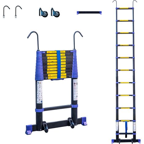 [JAMAIS UTILISÉ] Echelle telescopique 3,2m TELESCOVA10+, Aluminium, Pliable, Extensible, Multi-fonction, Hauteur de travail max 4,1m, Crochets Amovibles, Garantie 5ans