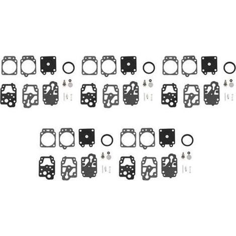 Cinq jeux de kits d'aiguilles de réparation de carburateur, adaptés aux tondeuses à gazon de marques telles que Walbro K20-WYJ, Echo, Husqvarna, Toro, Ryobi, Honda et Homelite. (1/5)