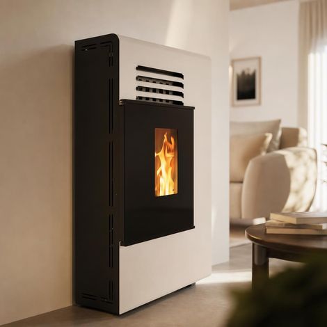Estufa de pellets de pasillo RAGNAR 11,74 kW Muspel superSLIM de 21 cm profundidad, diseño contemporáneo con sistema de limpieza automática (1/5)