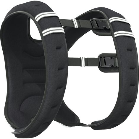 Gilet zavorrato regolabile 10 kg per allenamento di forza, tessuto Oxford, nero, 40 x 35 cm DESVIAE (1/5)