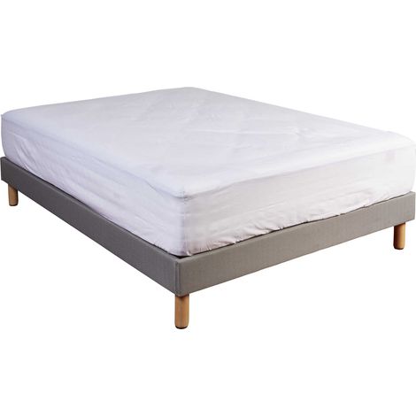 Drap housse 100% coton blanc bonnet 40 cm 90x190 (1/2)