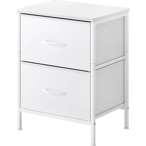Levede Bedside Table 2 Fabric Drawer Nightstand Shelf Storage Furniture Cabinet