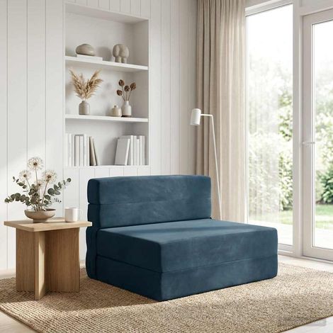 Sofá Cama Plegable Azul 100 x 80 x 60 cm Tela
