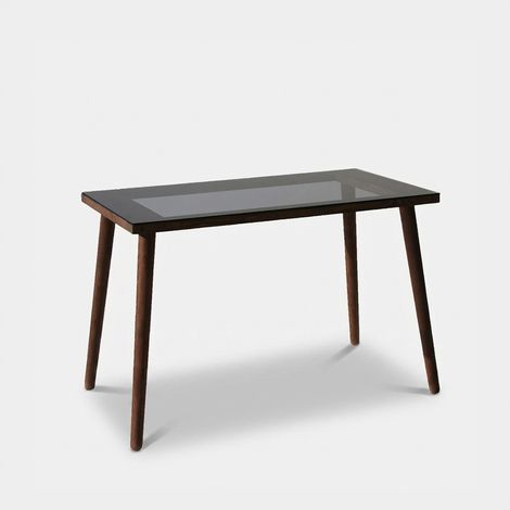 Escritorio de vidrio templado y madera de haya Cozy (1/4)
