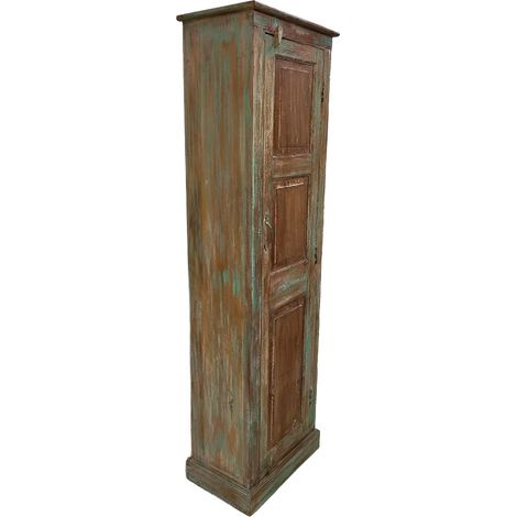 Armario de madera acabado artesanal marrón 56x36x194h cm (1/5)
