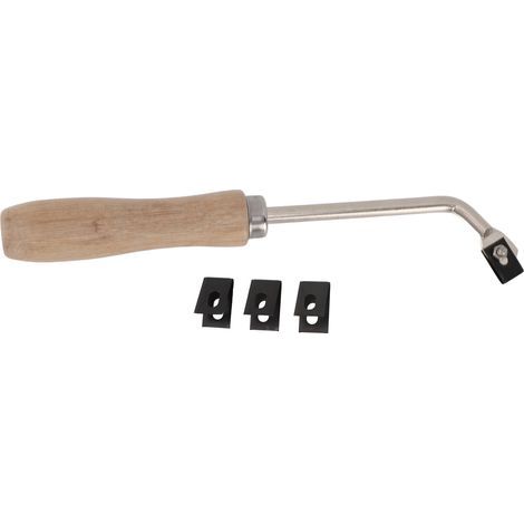 Couteau à fente de soudage pour rainurage de sol en plastique PVC, Gouge à rainurer en bois de hêtre, outils de revêtement de sol en acier avec 3 lames (1/5)
