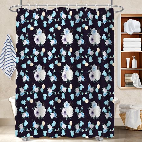 Rideau de douche en polyester 180x180 avec œillets bâche de douche pour adapté aux animaux domestiques (1/5)