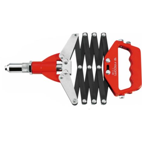 Facom – Pince à riveter ciseaux pour rivets aluminium Ø 6,4 mm et acier Ø 5 mm – Usage intensif sur chantiers – 5 buses incluses (1/2)