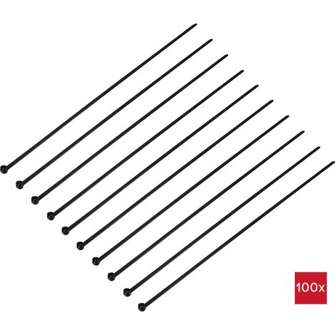 TRU COMPONENTS TC-12814196  Kabelbinder 370 mm 4.8 mm Schwarz mit Metallzunge, UV-Witterungsstabil 1