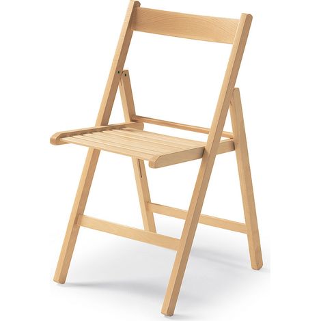 Chaise pliante en bois naturel – Pliable pour petits espaces – Structure stable et design intemporel – Dimensions 79x42.5x47.5 cm