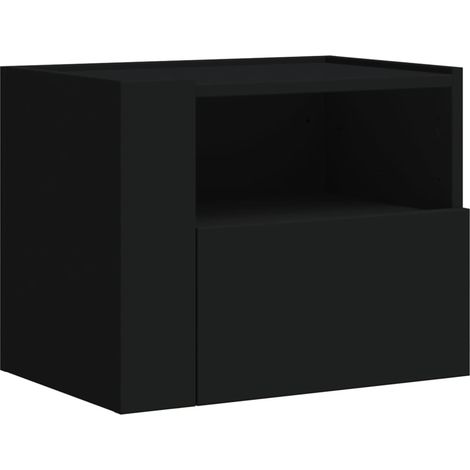 Set di 2 comodini da parete con cassetto e vano a giorno 45 x 30 x 35 cm in legno ingegnerizzato bianco DEC036022