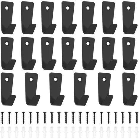Set of 20 metal screw-in wall hooks for bedroom, bathroom, living room, wardrobe, coats, towels, jackets (1/5)