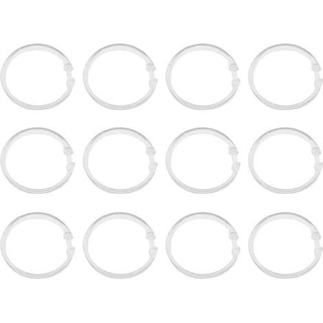 Lot de 12 anneaux en O transparents et incassables pour rideaux (1/5)