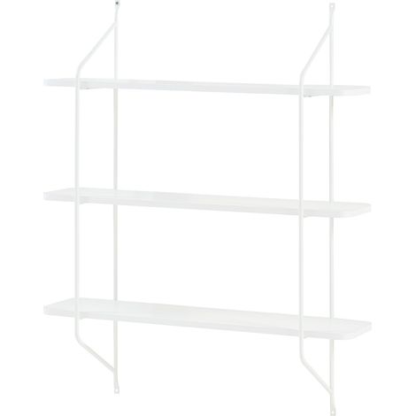 Estantería de diseño atemporal para salón/dormitorio mueble de almacenaje de pared 100 x 80 x 21 cm blanco 030011304 (1/5)