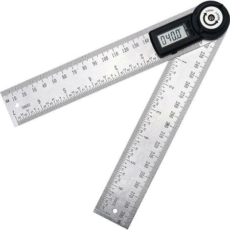 Règle d'angle numérique inclinable en acier inoxydable 0-360° avec écran LCD pour la réparation de menuiserie (1/5)