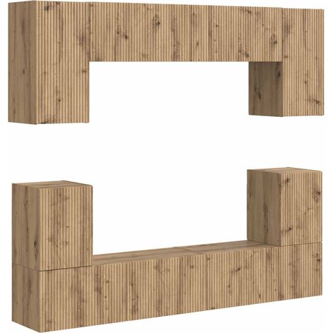 Maison Exclusive - Conjunto de mueble de TV 5 uds. Roble artisan (1/5)