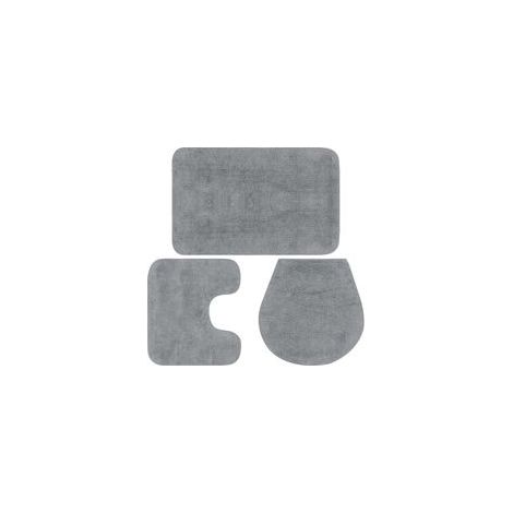 Juego de alfombrillas de baño Crezuo de 3 piezas en tela gris. (1/4)