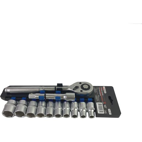 Juego de llaves de carraca de 1/2" (12 piezas) Cr-V (1/3)