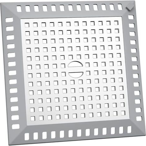 Attrape Cheveux Douche 12,2 x 12,2 cm Filtre Evier Cuisine de Carré en Acier Inoxydable Argenté Grille Evier Anti-Obstruction pour Douche de Salle de Bain, pour Salle de Bain et Cuisine (1/5)