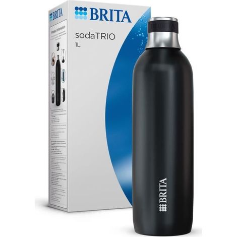 Bouteille BRITA pour sodaTRIO - acier inoxydable - 1L - noire (1/5)