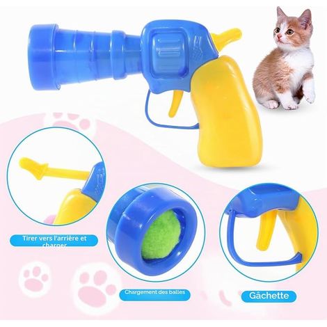 Interactive Cat Toys Set Cat Toys Ball with Launcher Cat Toy Kitten Toys for Cats Kitten Toys Indoor Toys (1/4)
