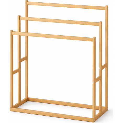 Porta asciugamani da terra impermeabile per bagno in legno (1/5)