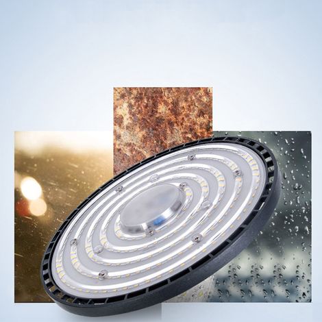 Scheinwerfer, Grubenlampe, Industrielampe, Lager-/Stadionlampe, UFO-Lampe, Werkstatt-/Fabrik-Hängeleuchte, 100 W, 6500 K (1/5)