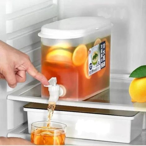 Distributeur De Boissons 3,5 L Avec Robinet, Verseur Froid Hermétique Pour Réfrigérateur, Jus, Lait, Thé Glacé (1/5)