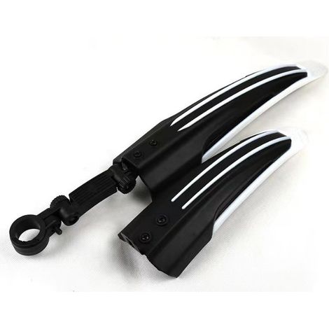BEBUSINGOTO Juego de guardabarros de bicicleta en blanco y negro compatible con bicicletas de 20'', 22'', 24'' y 26'' (1/3)