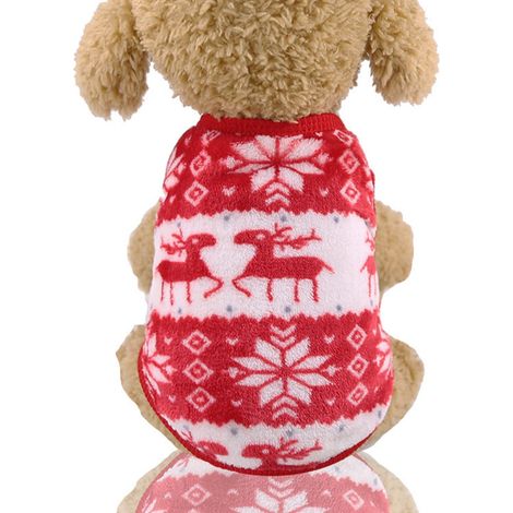 Pull Pour Chien - Pull En Velours Corail - Taille S (Tour De Poitrine 35 cm) - Pour Chiots Et Petits Chiens - 1 Pièce (1/5)