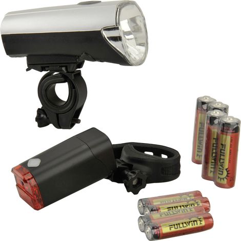 Fischer Batterie LED Beleuchtungs-Set 10/20 Lux Fahrradbeleuchtung & Dynamos (1/4)