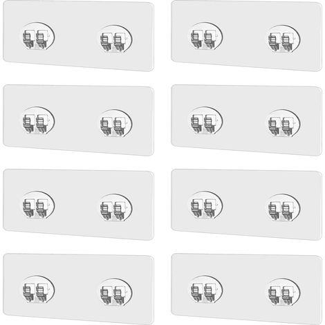 Paquete de 8 ganchos autoadhesivos para esquinas de ducha, transparentes, para baño, soporte para cepillo de dientes, de repuesto para estante de esquina de cocina. (1/5)