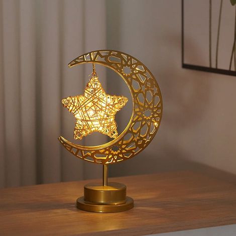 Lampe Étoile - Lampe De Nuit En Fer Forgé Avec Led - Pour Chambre Ou Salon - 1 Pièce (1/2)
