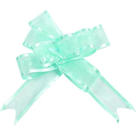 Noeuds Automatiques x5 en Organdi Bleu Ciel L20 mm D11 cm TOP - couleur: Bleu pastel