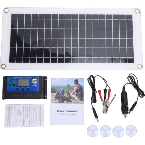 Kit Panneau Solaire 10W Polycristallin avec Régulateur ABS pour Camping-Car Bateau Hors Réseau Charge Batterie (1/5)