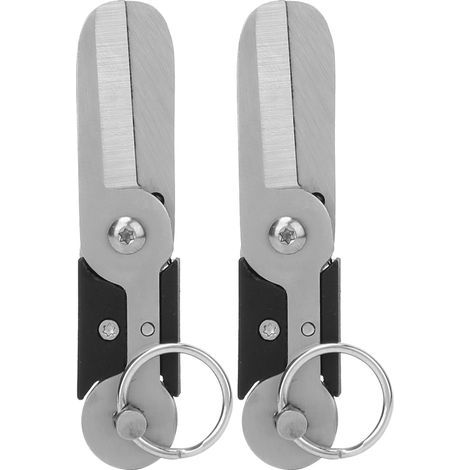 Lot de 2 mini ciseaux de poche anti-perte en acier inoxydable pour les voyages (1/5)