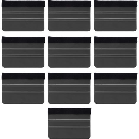 10Pcs Car Vinyl Scraper Scratch Resistant Professional Vinyl Felt Squeegee for Vinyl Film Packaging Electronic Repair Black