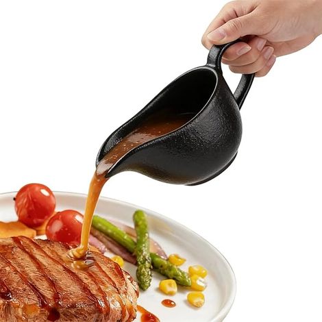 Saucière de Table, Saucière en Céramique avec Poignée, Petit Saucier pour Vinaigrette, Jus et Crème (1/4)