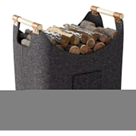 Panier bois cheminée XL panier buche en feutre très épais et poignée renforcée Pliable Sac en feutre pour les courses, le bois, le journal(Noir) (1/5)