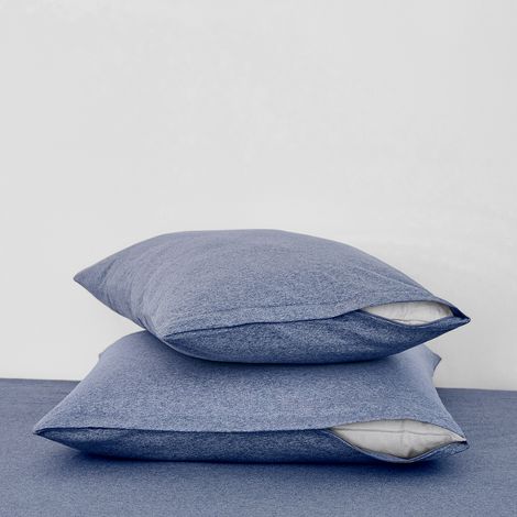 Lot de 2 protège oreillers 2 en 1 Bleu - 60/60 - DUNLOPILLO