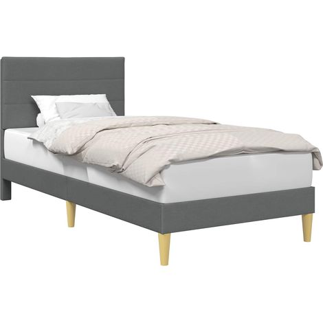 Bed Frame with Headboard Dark Grey 90 x 190 cm Fabric vidaXL
