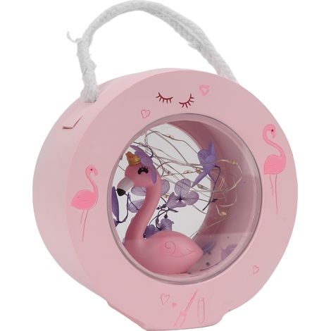Veilleuse de chevet transparente double face flamant rose (1/5)