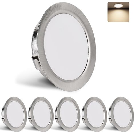 Set de 3 Spot LED Encastrable 230V 3W 4000K Blanc Neutre, 15mm Extra Plat Spots de Plafond 300LM Découpe du Plafond 55-58mm, IP44 Spot Salle de Bain, Blanc (1/5)