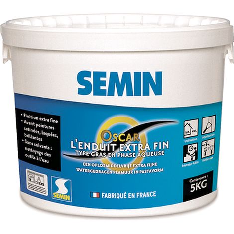 Enduit de finition SEMIN extra fin OSCAR finition impeccable à laquer Conditionnement: 5 kg