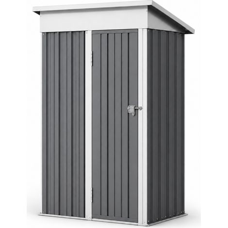 Caseta Metálica de Jardín 158x82,8x185 cm Puerta Exterior