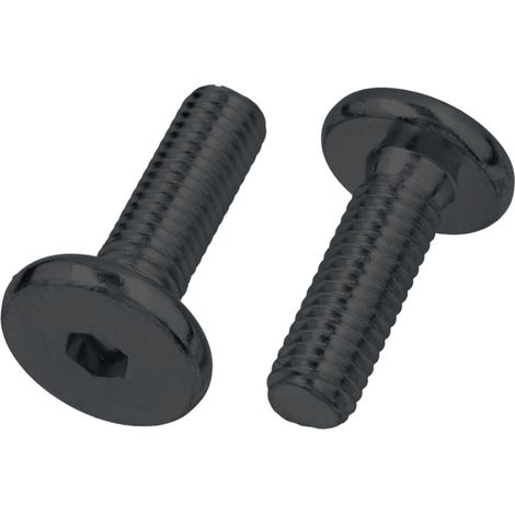 Tornillo para muebles de cabeza plana, negro, M6x20, acero galvanizado, 50 unidades (1/5)