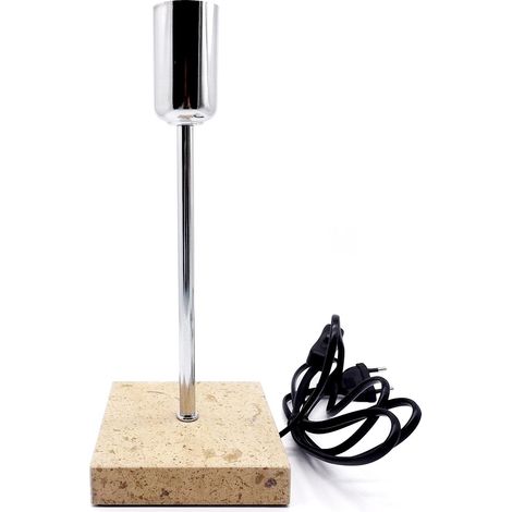 Lampada da Tavolo Base Marmo con Portalampade Argento E27