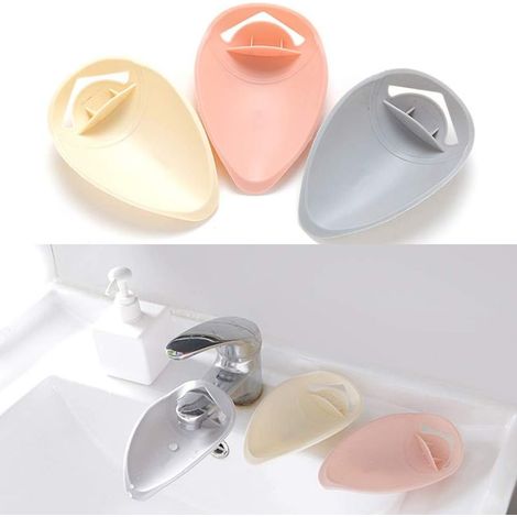 Rallonges de robinet pour évier, rallonge de robinet pour enfants en plastique, rallonge de robinet, rallonge de poignée d'évier pour enfants, bébés, salle de bain, évier de cuisine (rose, gris, beige (1/5)
