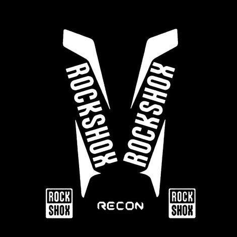 Autocollants RockShox RECON Style pour fourche avant de VTT, autocollants PIKE 18 cm x 8 cm (23 cm blanc)