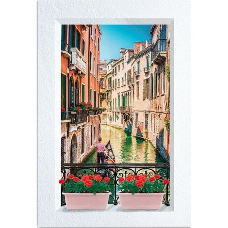 Autocollant mural Venise en trompe l'oeil